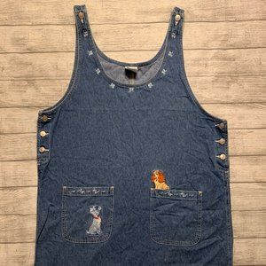 Vintage Disney Lady & Tramp Jean Overall Dress